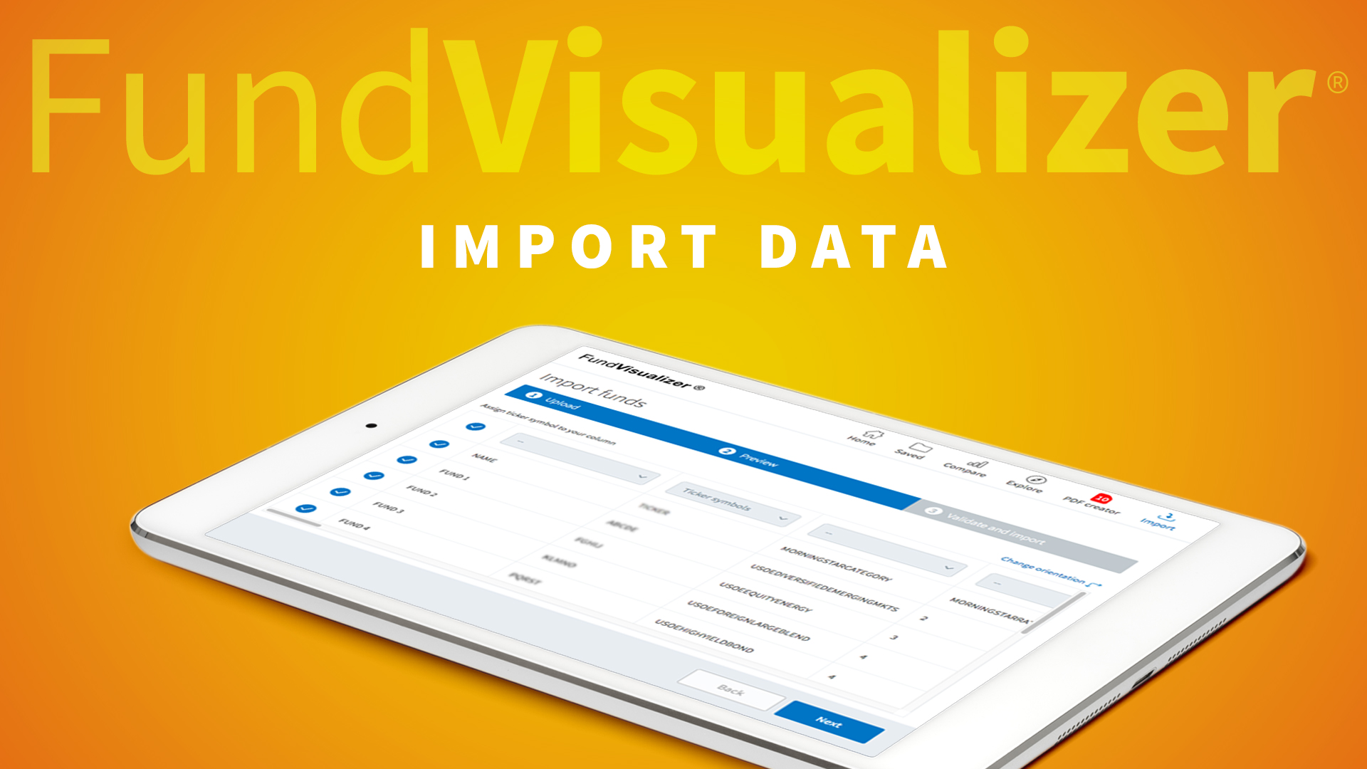 Import your fund data into FundVisualizer